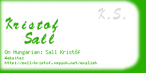 kristof sall business card